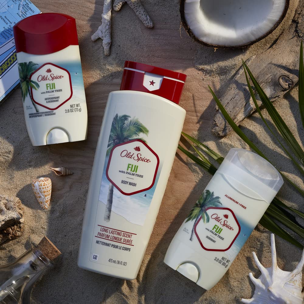 Old Spice Men's Antiperspirant & Deodorant Fiji with Palm Tree, 3.4oz, Pack of 3 - Image 6